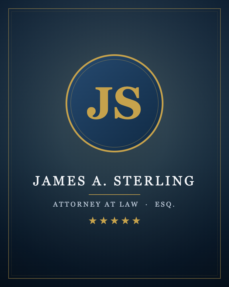 Portrait of James A. Sterling, Esq., personal injury attorney